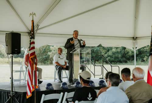 MGA President Blake speaks at the groundbreaking. 